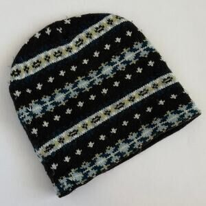 Old Navy Black Nordic Pattern Beanie